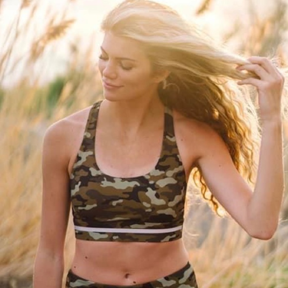 Light Green Camo Reflective Soft n Snug Bra Xl